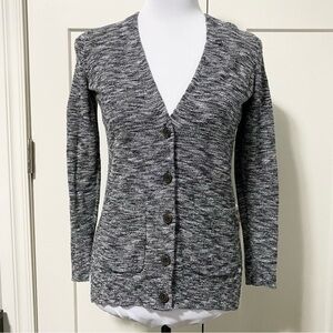 Madewell Fieldwalk Cardigan sweater marled gray black size xs